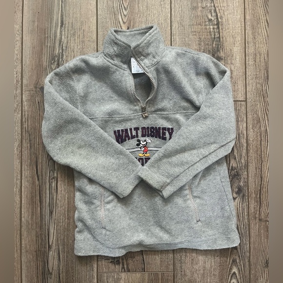 Walt Disney World Gray Fleece Quarter Zip Jacket size small (kids) - Picture 2 of 7
